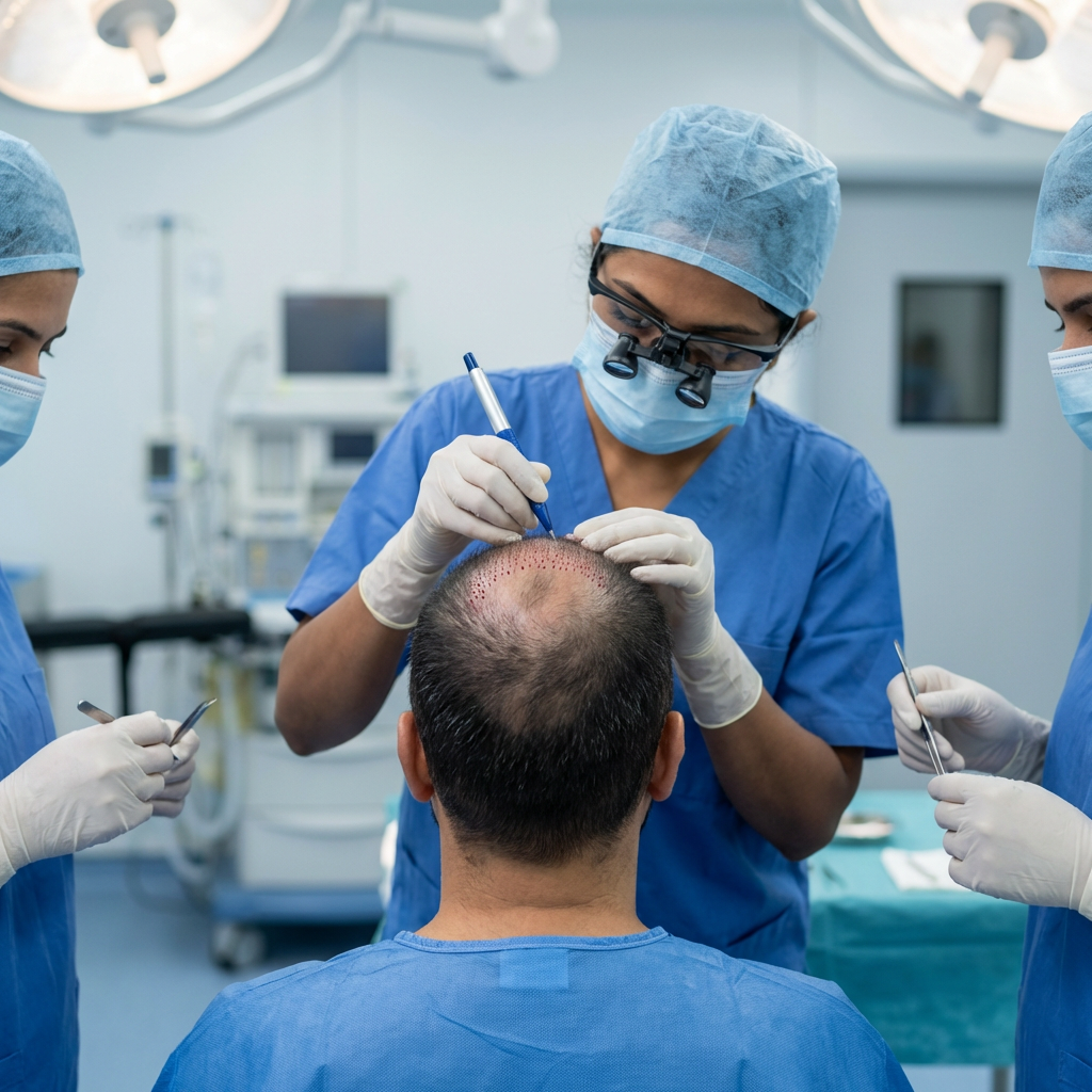 High density hair transplant